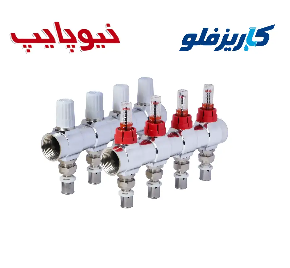 کلکتور ترموستاتیک رفت و برگشت فلومتر دار پرسی نیوپایپ