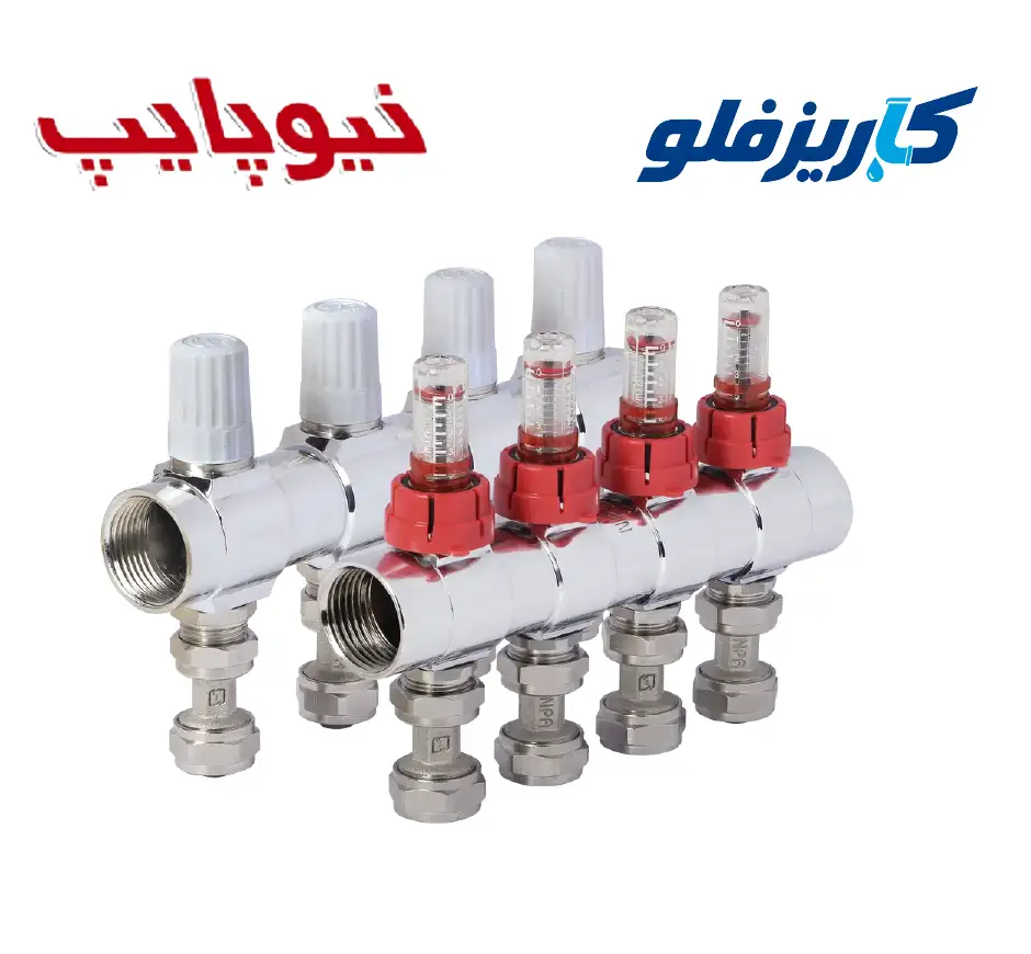 کلکتور ترموستاتیک رفت و برگشت فلومتردار کوپلی نیوپایپ